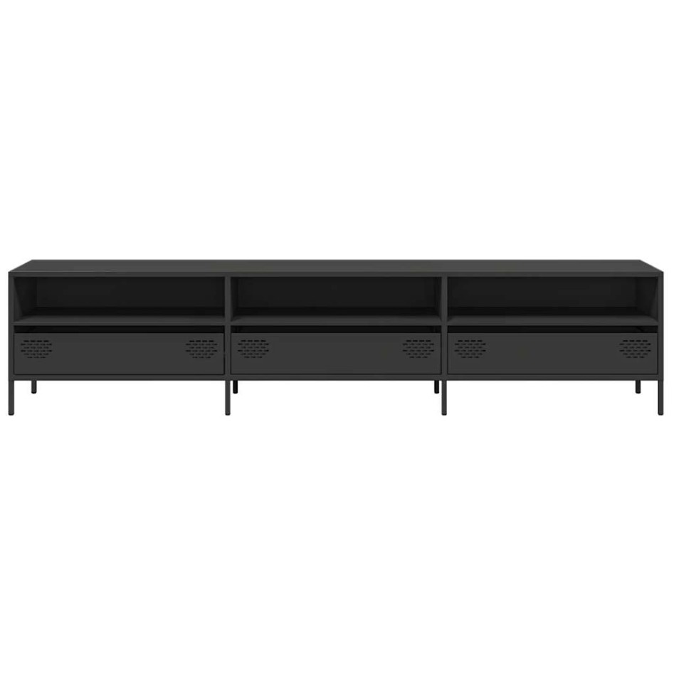 Mueble para TV acero laminado en frío negro 202x39x43,5
