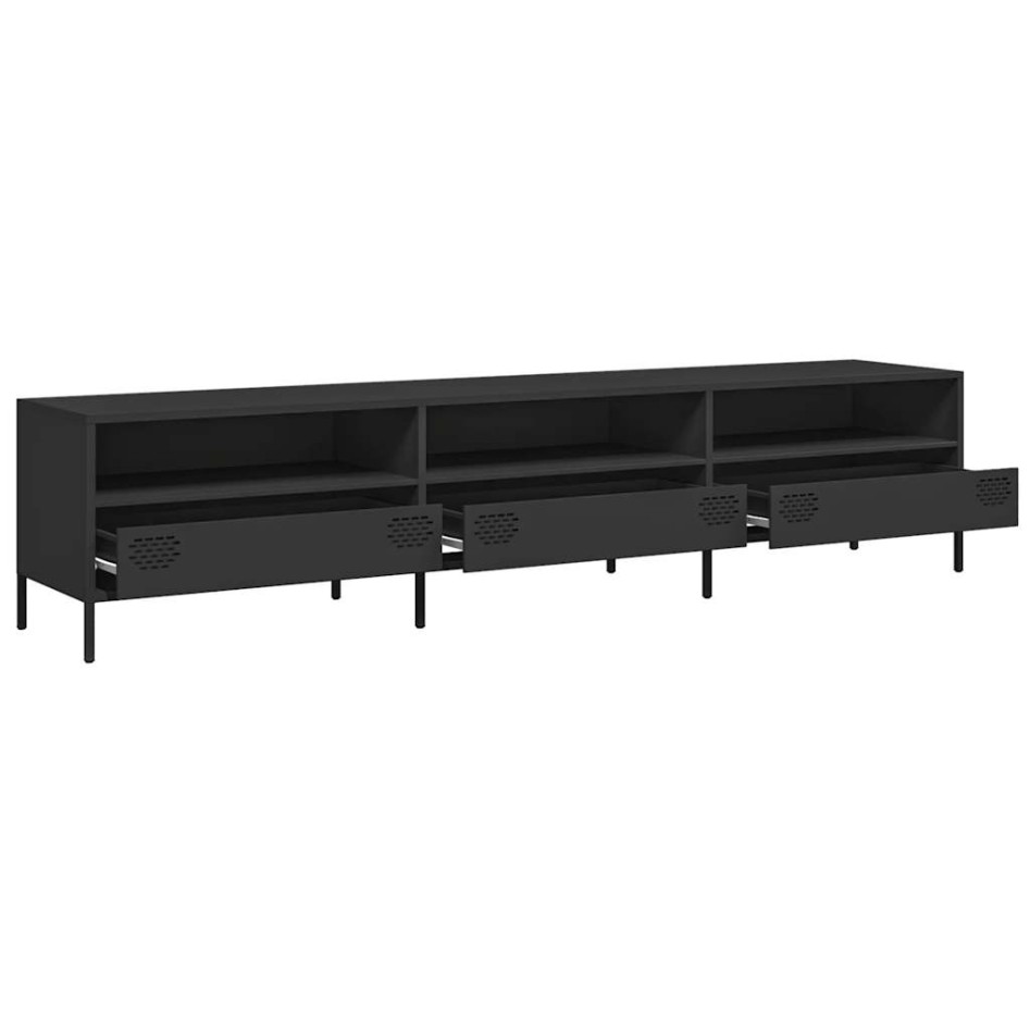 Mueble para TV acero laminado en frío negro 202x39x43,5