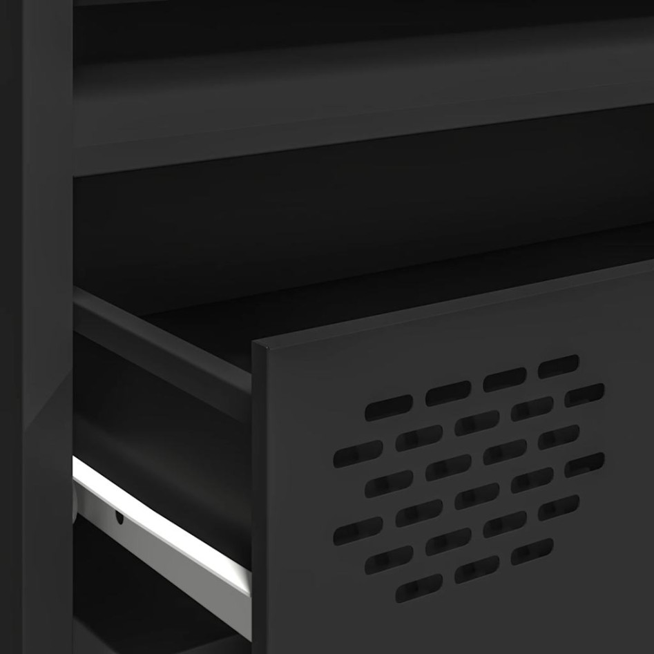 Mueble para TV acero laminado en frío negro 202x39x43,5