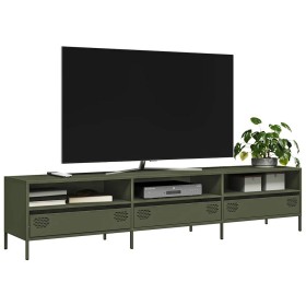 Mueble TV acero laminado en frío verde oliva 202x39x43,5