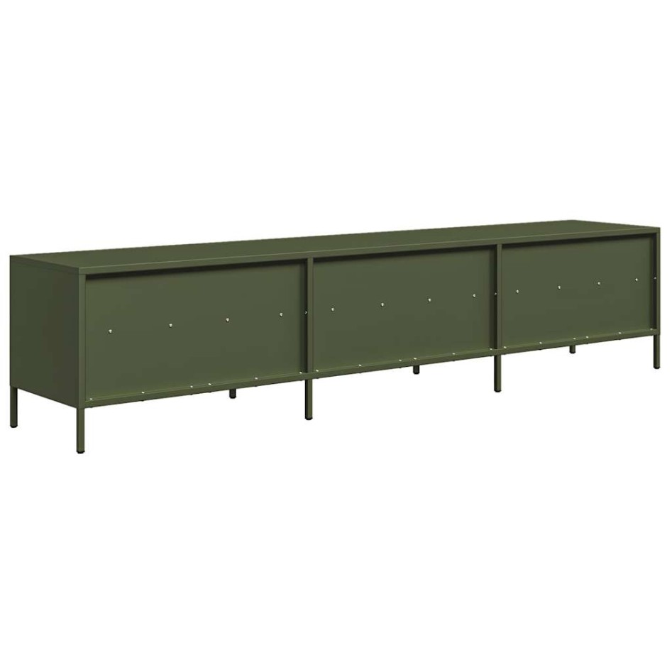 Mueble TV acero laminado en frío verde oliva 202x39x43,5