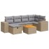 Set sofás de jardín 7 piezas y cojines ratán sintético