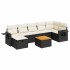 Set de sofás de jardín y cojines 8 piezas ratán sintético