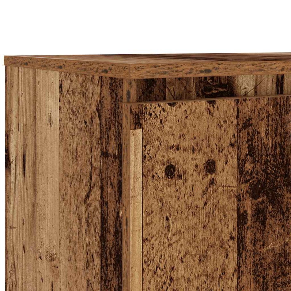 Mueble TV luces LED madera ingeniería envejecida 140x40x35,5