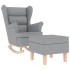 Sillón mecedora con taburete tela gris