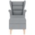 Sillón mecedora con taburete tela gris