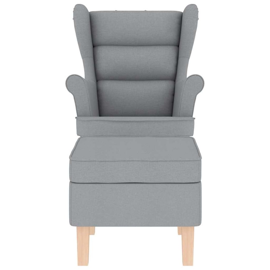 Sillón mecedora con taburete tela gris