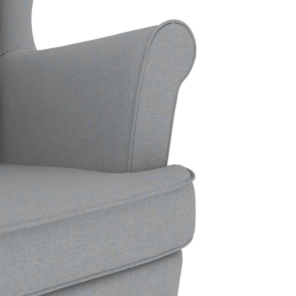 Sillón mecedora con taburete tela gris