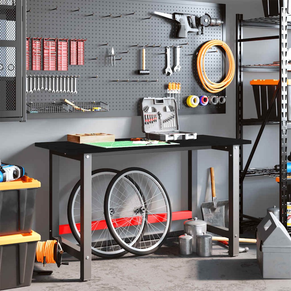 Banco de trabajo madera de roble marrón oscuro 140x60x81,5