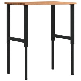 Banco de trabajo madera roble marrón claro 80x60x(71,5-98)