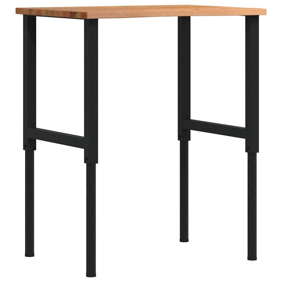 Banco de trabajo madera roble marrón claro 80x60x(71,5-98)