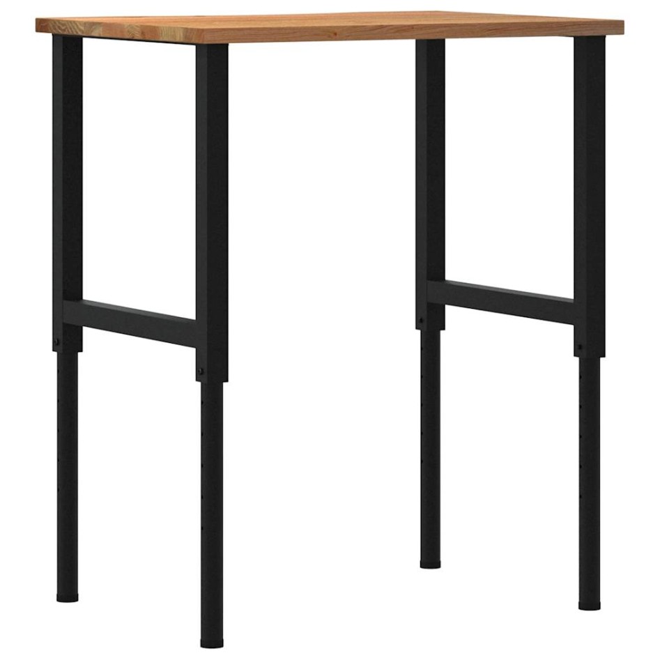 Banco de trabajo madera roble marrón claro 80x60x(71,5-98)