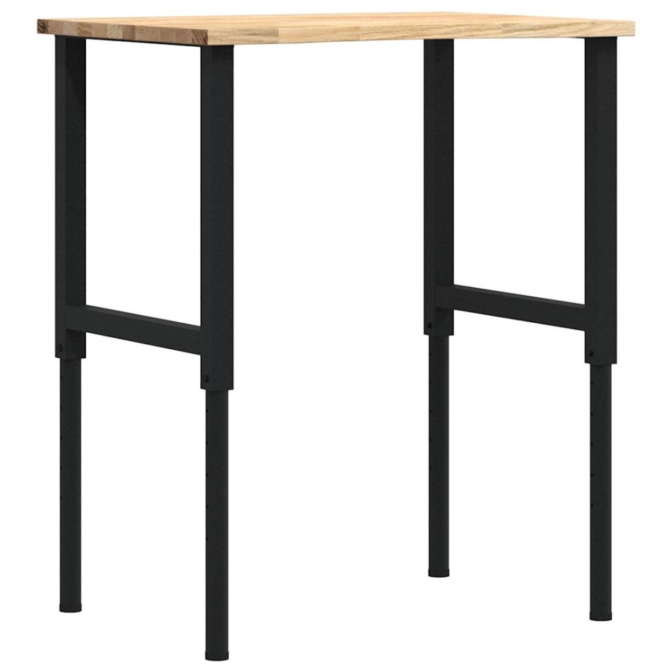 Banco de trabajo madera maciza de roble 80x60x(71,5-98)