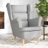 Sillón de tela gris nube 74x84x100