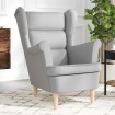 Sillón de tela gris nube 74x84x100 cm