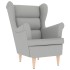 Sillón de tela gris nube 74x84x100