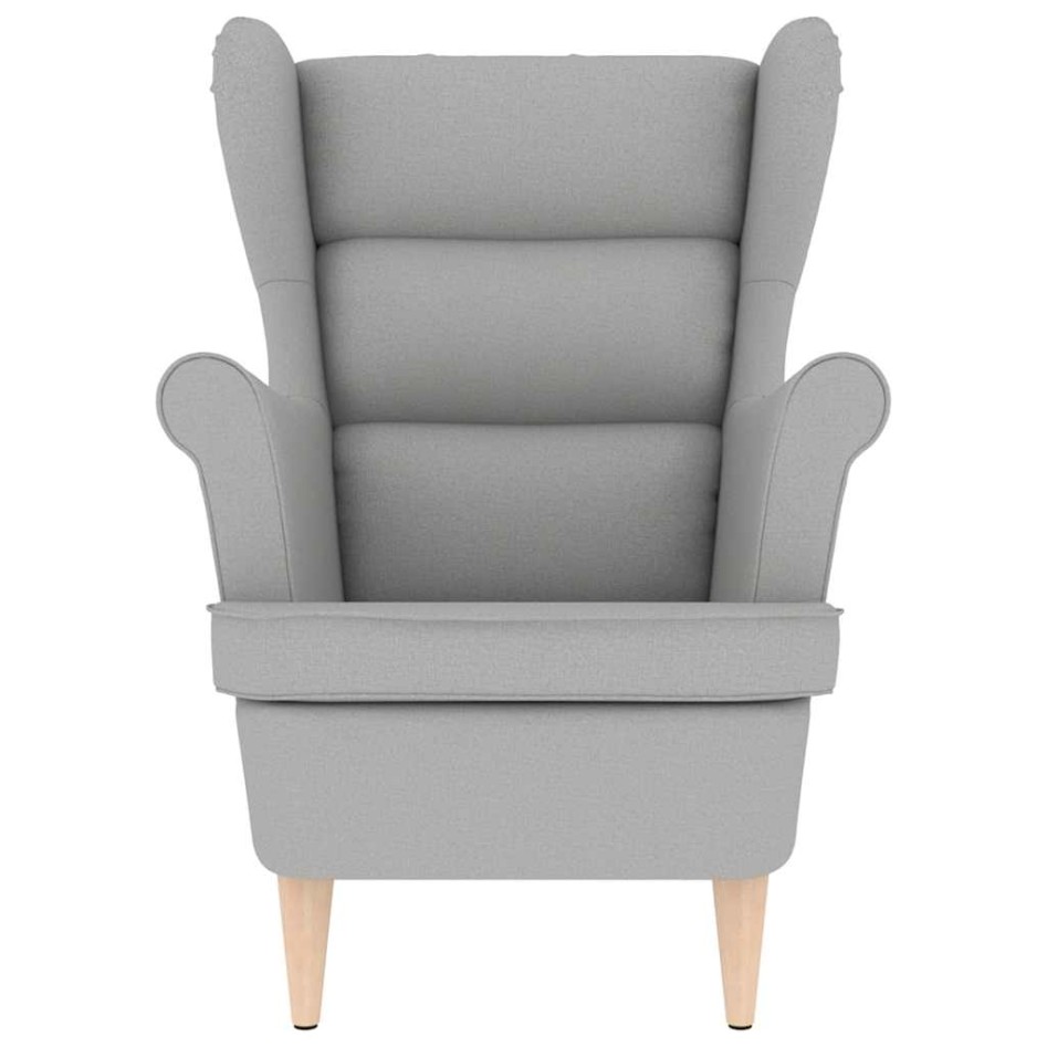 Sillón de tela gris nube 74x84x100