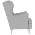 Sillón de tela gris nube 74x84x100