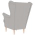Sillón de tela gris nube 74x84x100