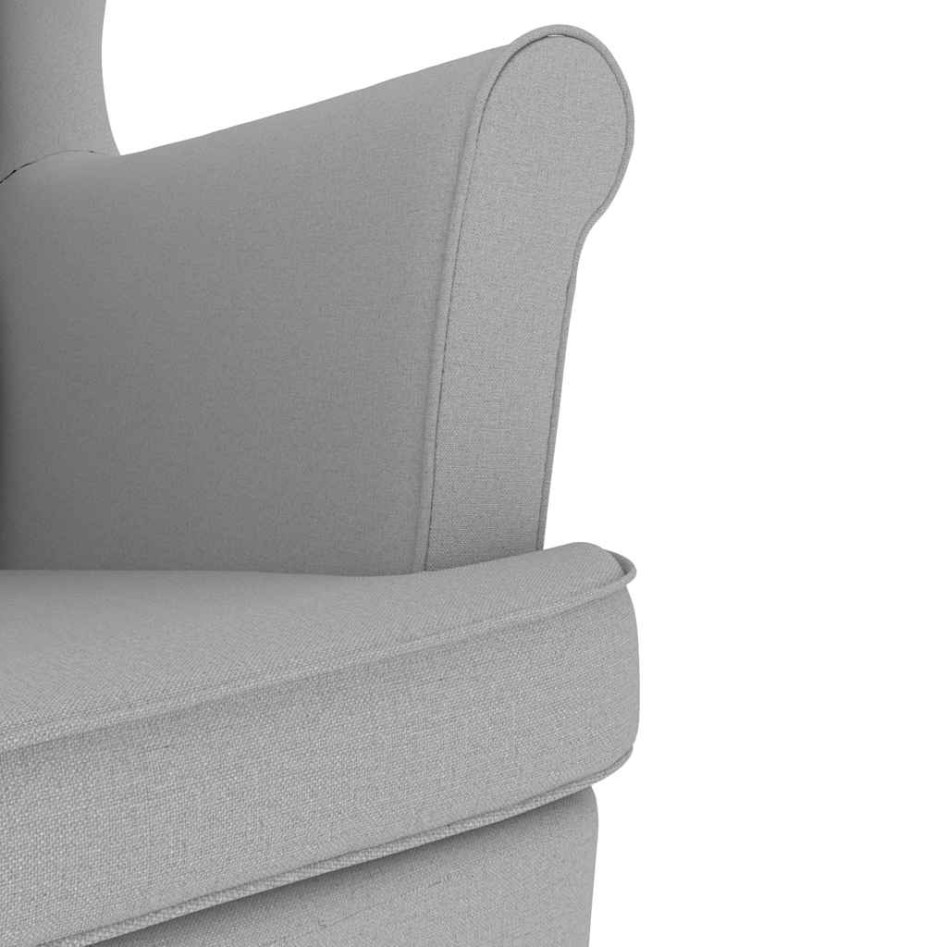 Sillón de tela gris nube 74x84x100