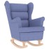 Silla mecedora de tela azul vaquero 74x90x102