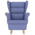 Silla mecedora de tela azul vaquero 74x90x102