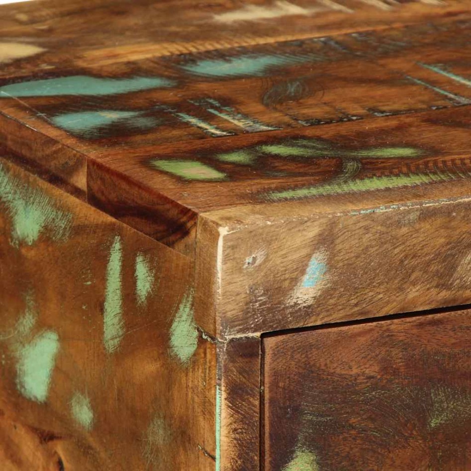 Mueble de TV de pared madera maciza reciclada 100x30x19