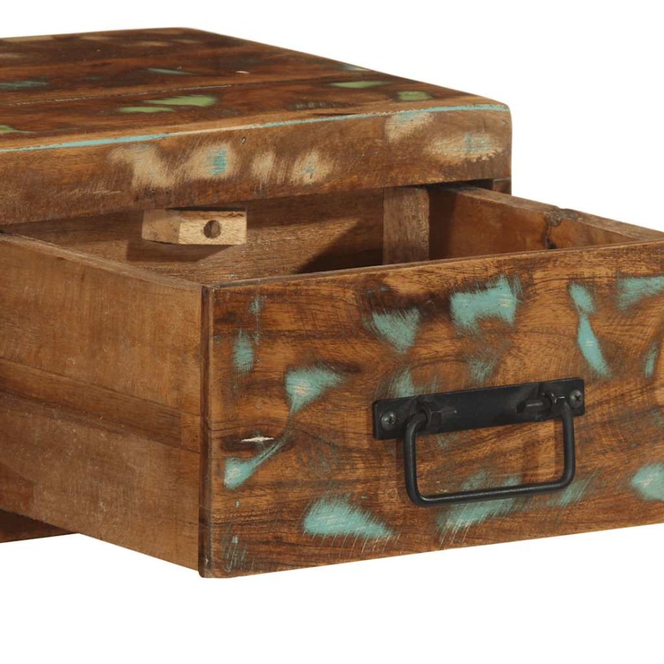 Mueble de TV de pared madera maciza reciclada 100x30x19