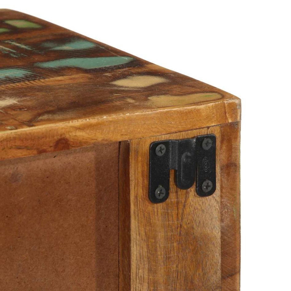 Mueble de TV de pared madera maciza reciclada 100x30x19