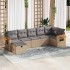 Set sofás de jardín 7 piezas y cojines ratán sintético
