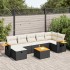 Set de sofás de jardín y cojines 8 piezas ratán sintético