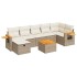 Set de sofás de jardín y cojines 8 piezas ratán sintético