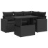 Set de muebles de jardín 5 pzas y cojines ratán sintético