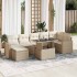 Set de sofás de jardín y cojines 8 piezas ratán sintético