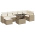 Set de sofás de jardín y cojines 8 piezas ratán sintético