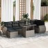 Set de sofás de jardín y cojines 8 piezas ratán sintético