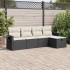 Set de muebles de jardín 5 pzas y cojines ratán sintético