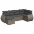 Set de muebles de jardín 6 pzas y cojines ratán sintético