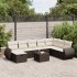 Set de sofás de jardín 9 pzas y cojines ratán sintético