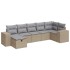 Set sofás de jardín 7 piezas y cojines ratán sintético