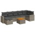 Set de sofás de jardín y cojines 8 piezas ratán sintético