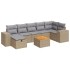 Set de sofás de jardín y cojines 8 piezas ratán sintético