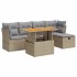 Set sofás jardín y cojines 6 pzas ratán sintético acacia