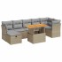 Set sofás jardín y cojines 8 pzas ratán sintético acacia