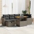 Set sofás jardín y cojines 8 pzas ratán sintético acacia