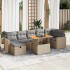 Set sofás jardín y cojines 5 pzas ratán sintético acacia