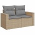 Set sofás jardín y cojines 5 pzas ratán sintético acacia