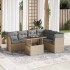 Set sofás de jardín 7 piezas y cojines ratán sintético