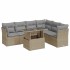 Set sofás de jardín 7 piezas y cojines ratán sintético