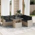 Set de sofás de jardín 7 pzas con cojines ratán PE gris